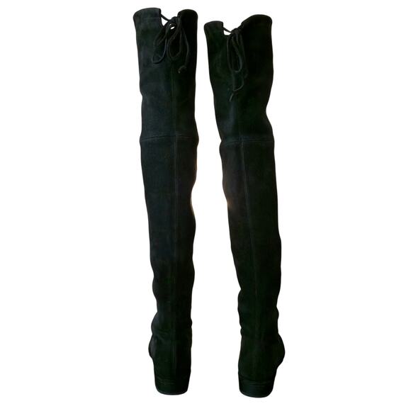 Stuart Weitzman Lowland Black Suede Over The Knee Boots Size 7M Timeless Classic - Picture 6 of 11